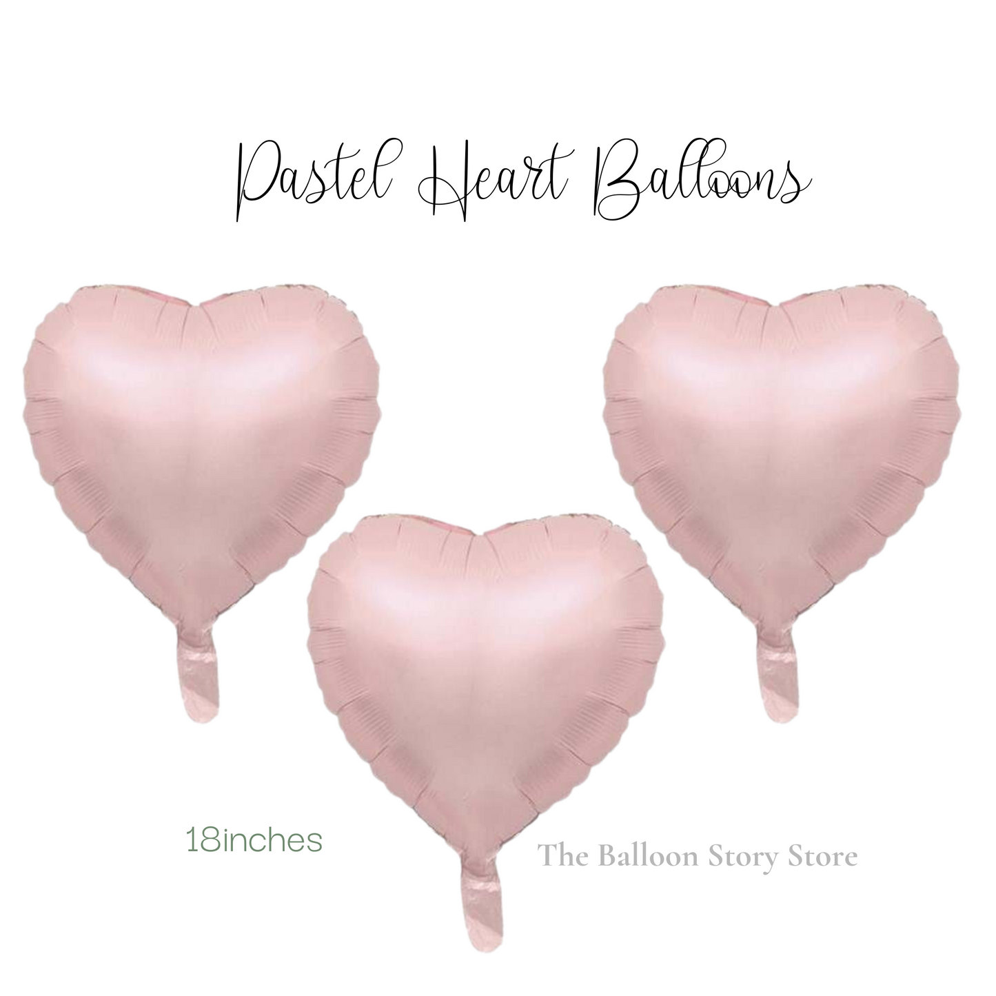 18" Pastel Heart Shaped Foil Balloon Pastel Pink, Pastel Blue and Pastel Green Balloon