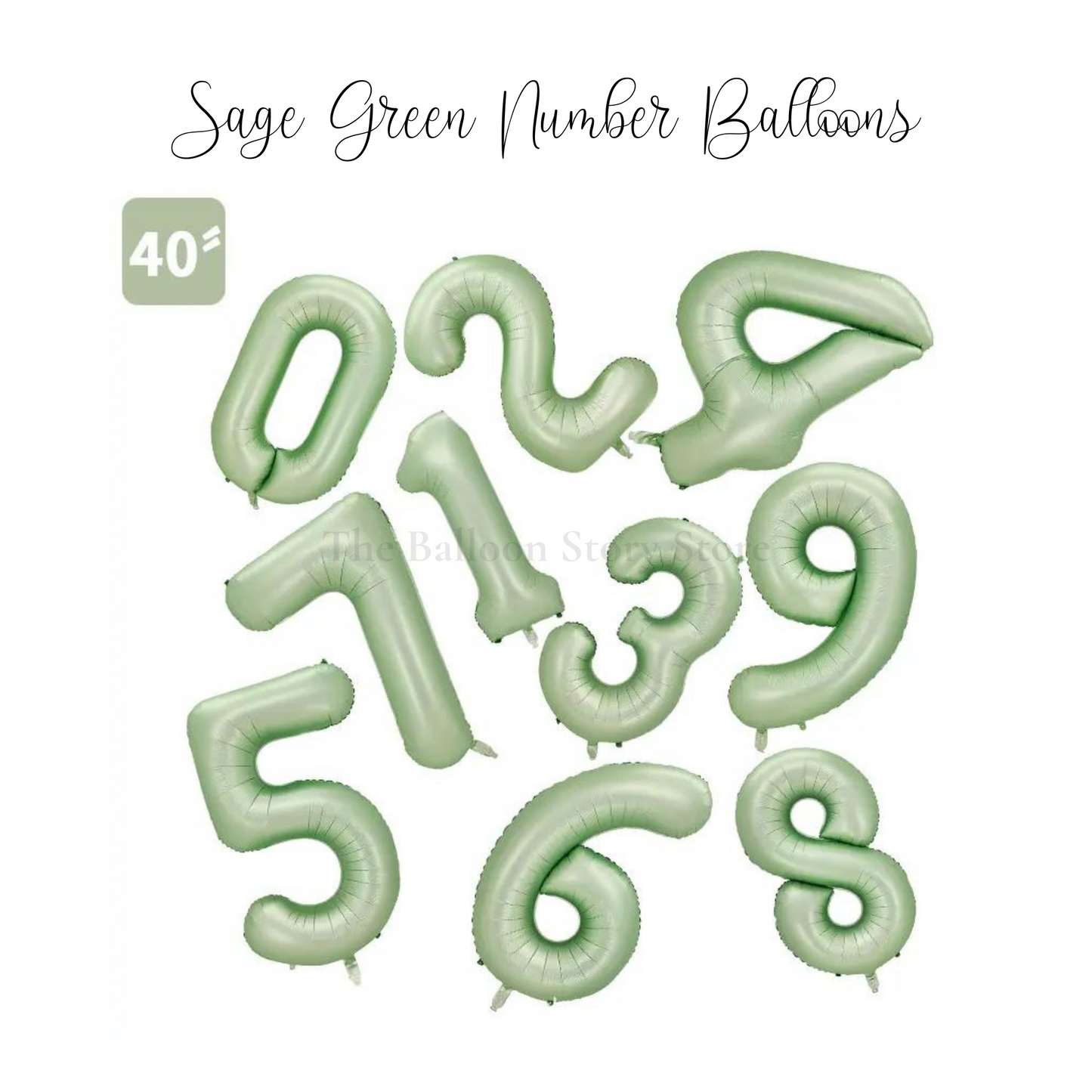 40" Sage Green Number Balloons