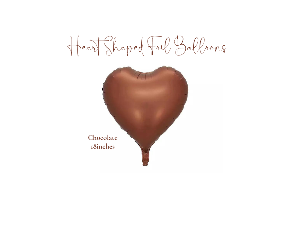 18" Neutral Heart Shaped Foil Balloon Cream Caramel and Chocolate