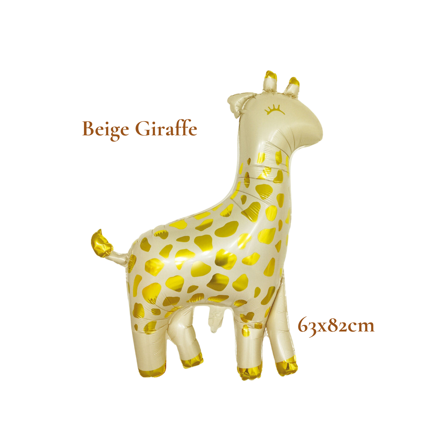 Gold Giraffe Beige Giraffe Foil Balloons