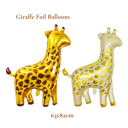 Gold Giraffe Beige Giraffe Foil Balloons