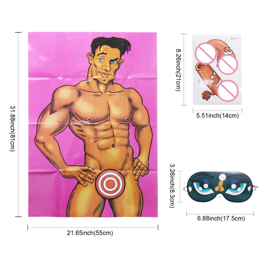 Pin the Junk on the Hunk Bachelorette Party Game Kit