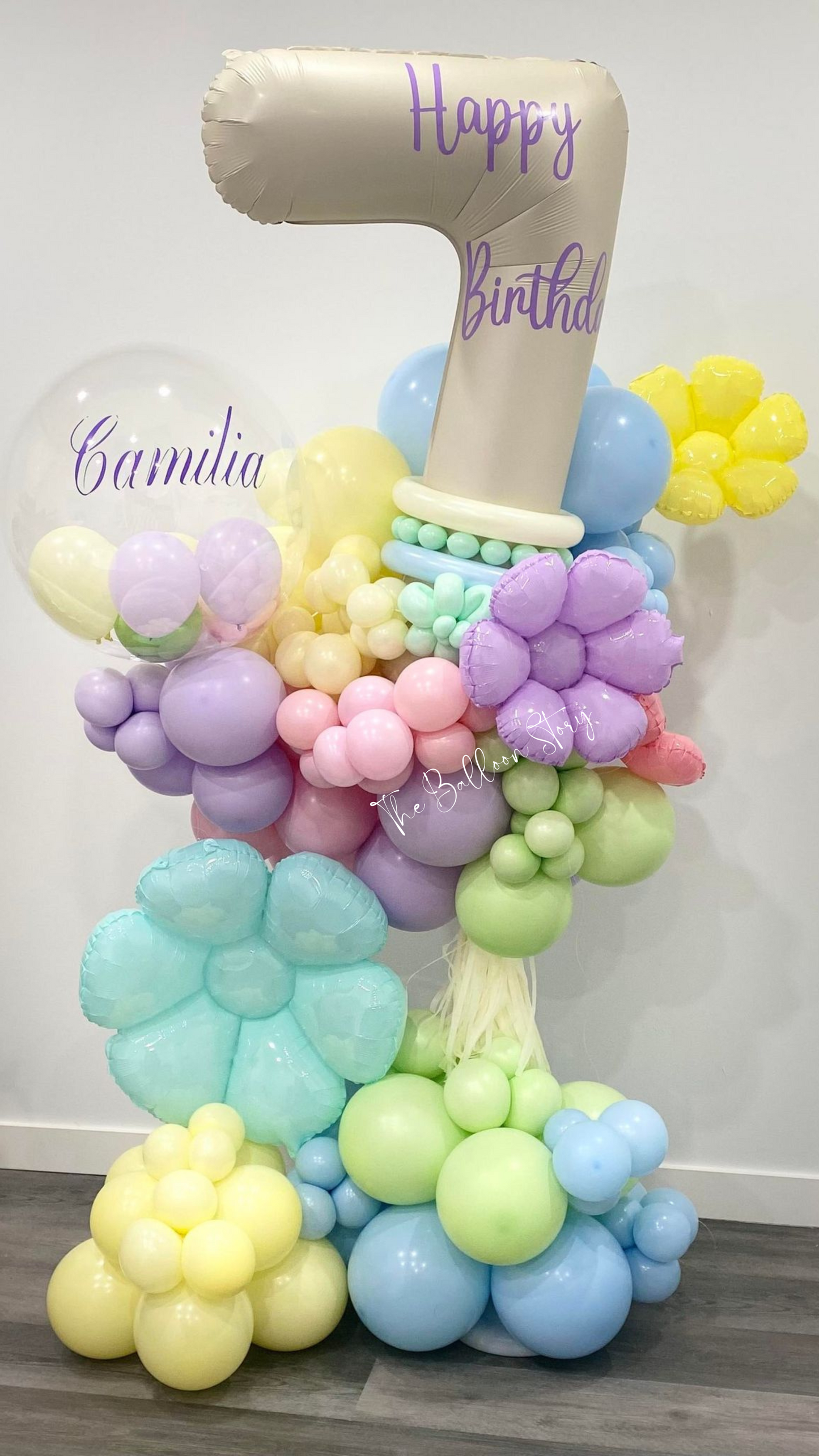 Pastel Flower Mylar Balloons