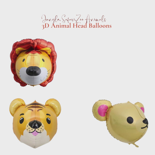 Lion, Tiger, Monkey, Deer and Elephant Head Balloons