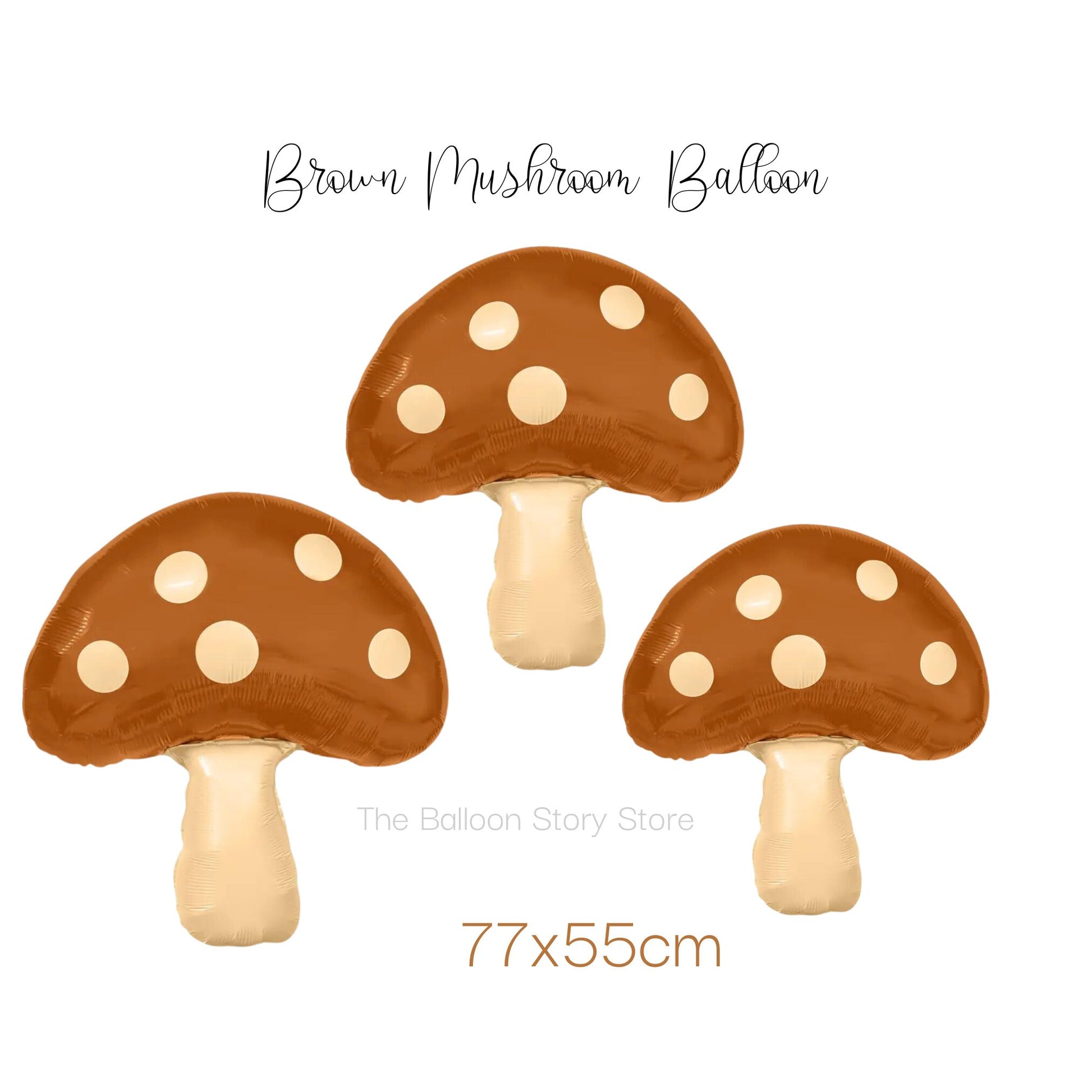 Brown Mushroom foil Balloon, neutral colour mushroom balloon.