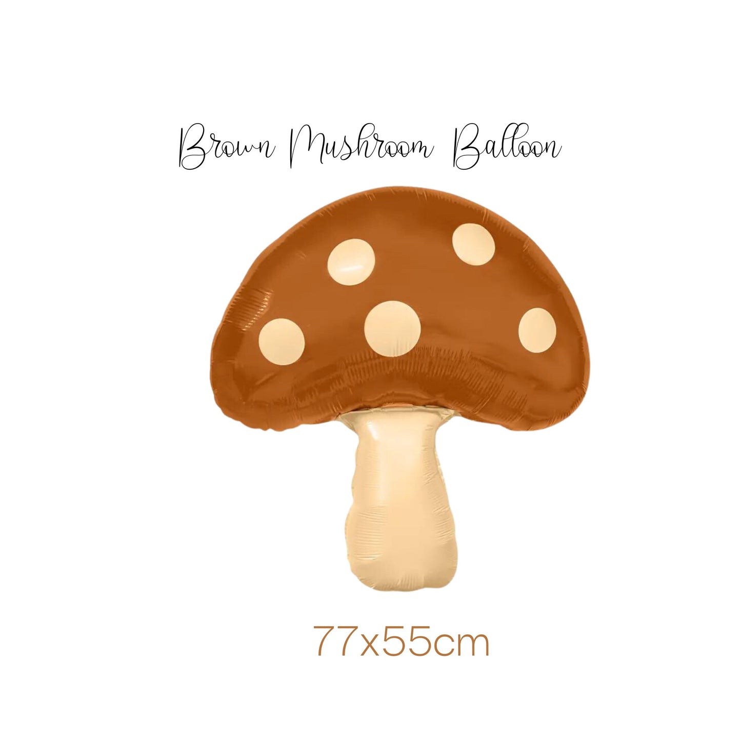 Brown Mushroom foil Balloon, neutral colour mushroom balloon.
